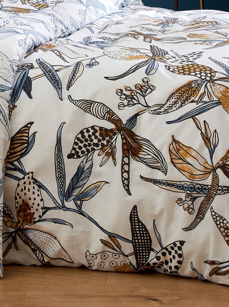 Conjunto de roupa de cama com flores exuberantes Branco - Kiabi