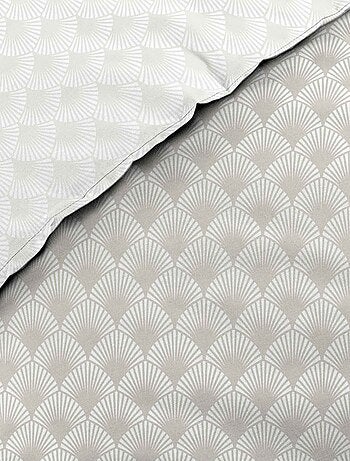 Conjunto de roupa de cama com padrão de folhagem em algodão estampado frente e verso