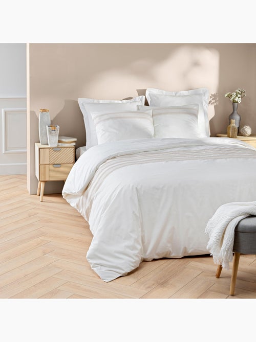 Conjunto de roupa de cama de algodão com motivos bordados finos - Kiabi
