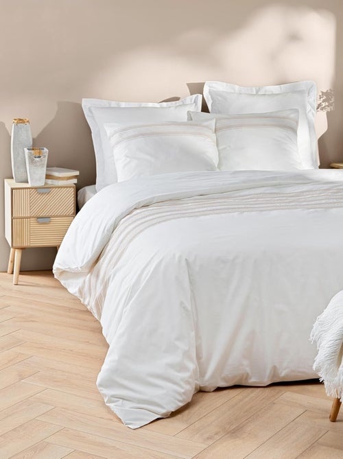 Conjunto de roupa de cama de algodão com motivos bordados finos - Kiabi