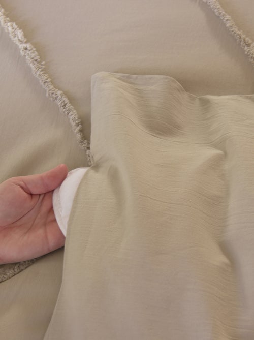 Conjunto de roupa de cama de algodão lavado com tufos geométricos - Kiabi