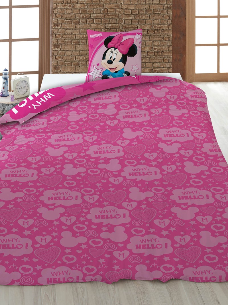 Conjunto de roupa de cama "Disney" 1 pessoa - 2 peças: 1 capa de edredão + 1 fronha de almofada Rosa - Kiabi