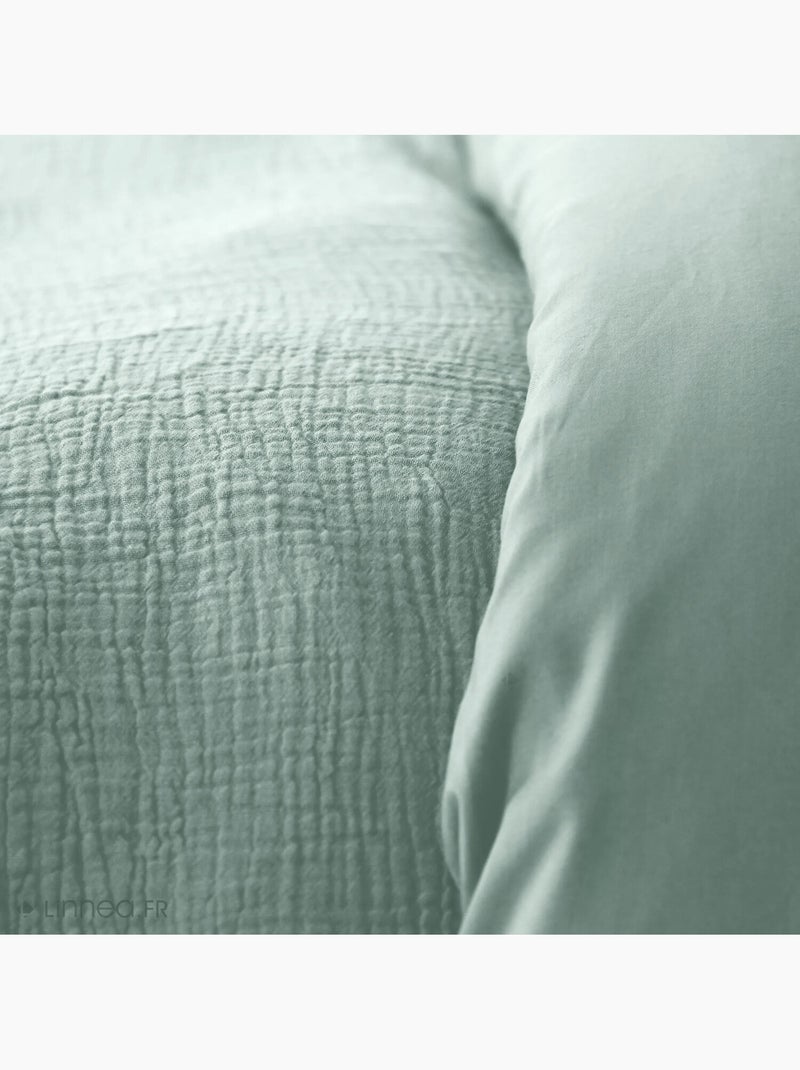 Conjunto de roupa de cama dupla de gaze de algodão Cinza claro - Kiabi