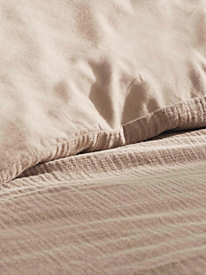 Conjunto de roupa de cama em gaze de algodão Bege-areia - Kiabi