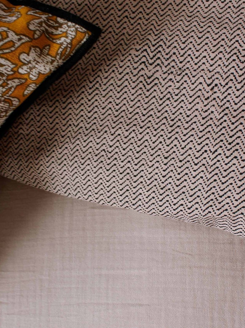 Conjunto de roupa de cama geométrica reversível Bege-cinza - Kiabi