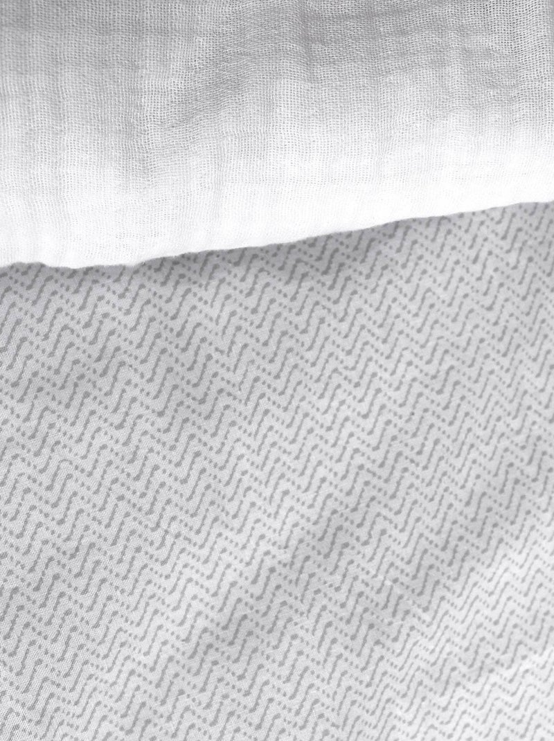 Conjunto de roupa de cama geométrica reversível Bege-cinza - Kiabi