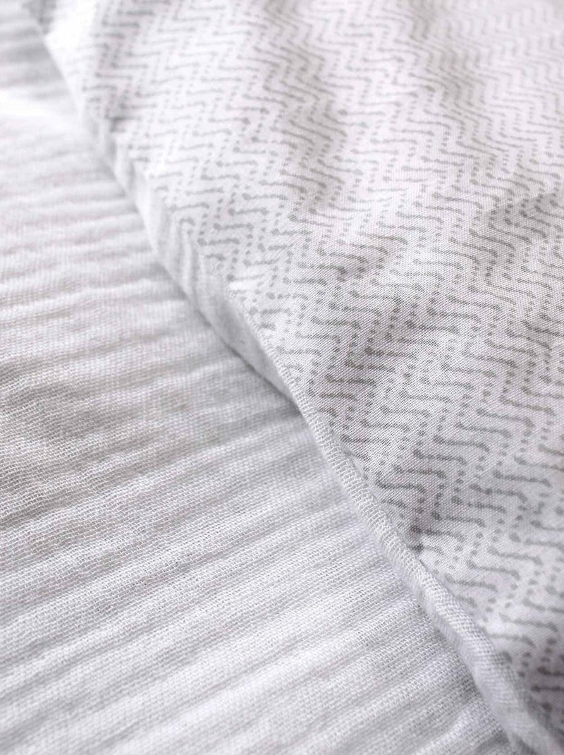 Conjunto de roupa de cama geométrica reversível Branco - Kiabi