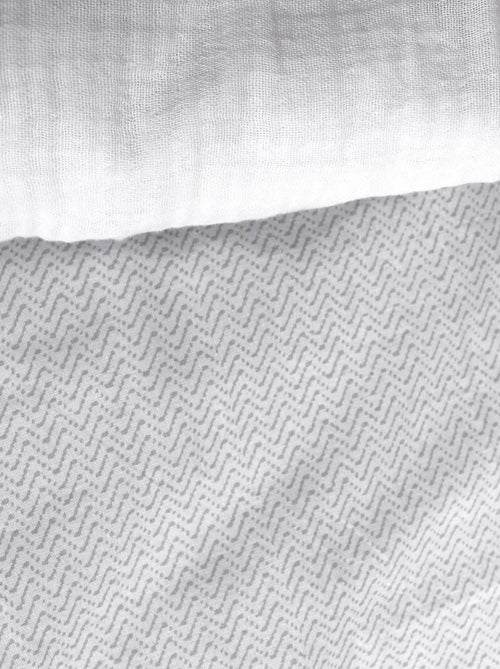 Conjunto de roupa de cama geométrica reversível - Kiabi Conjunto de roupa de cama geométrica reversível - Kiabi