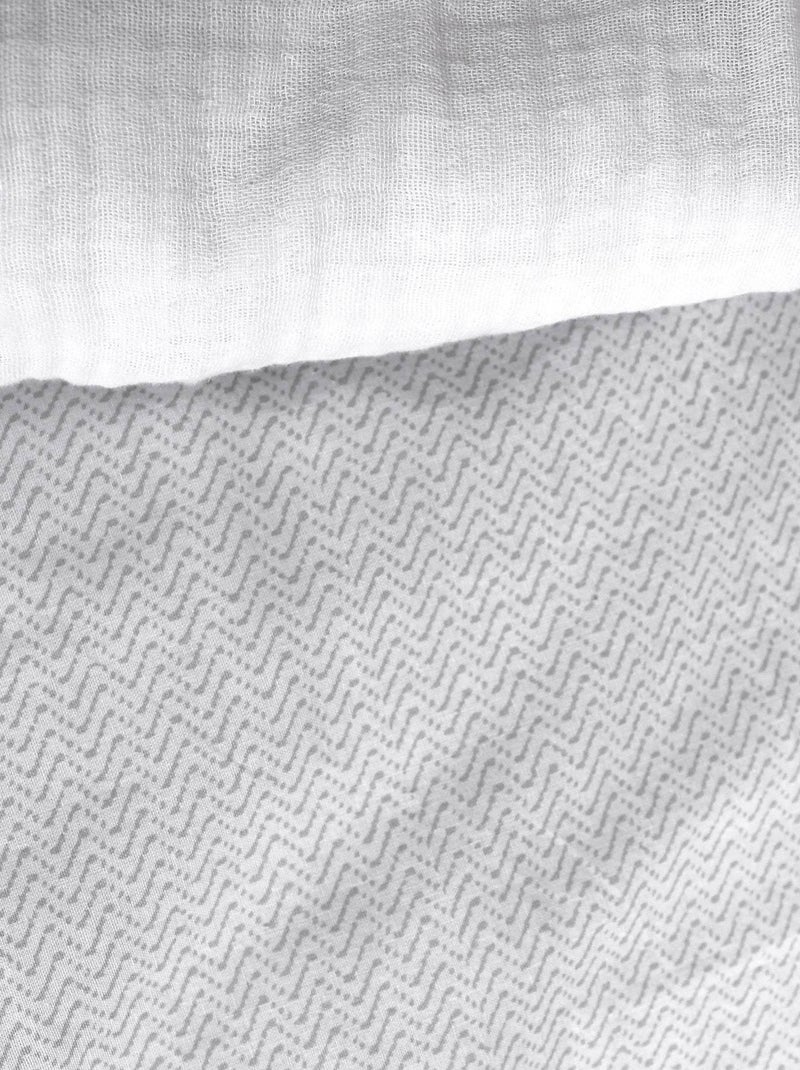 Conjunto de roupa de cama geométrica reversível Branco - Kiabi