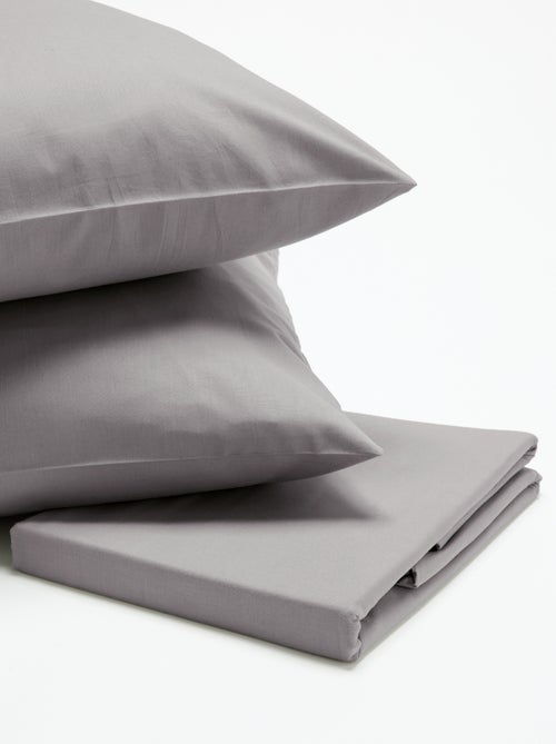 Conjunto de roupa de cama liso para casal - 200x200cm - Kiabi