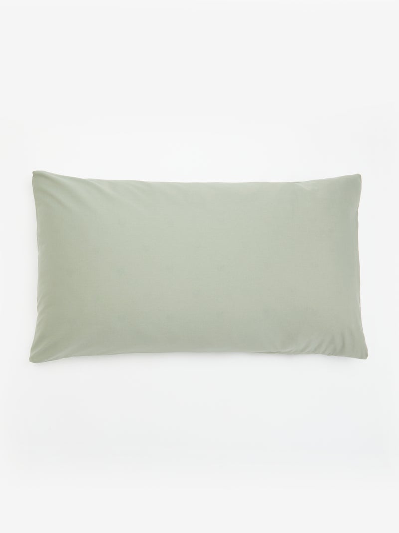 Conjunto de roupa de cama liso para casal - 200x200cm Verde - Kiabi