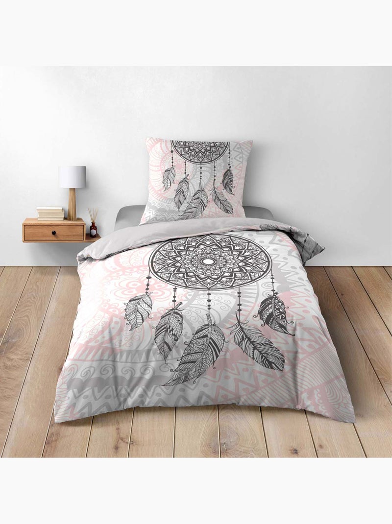 Conjunto de roupa de cama mandala e apanhador de sonhos Rosa-claro - Kiabi