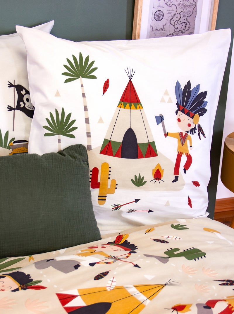 Conjunto de roupa de cama para 1 pessoa 2 peças - 1 capa de edredão + 1 fronha Bege - Kiabi