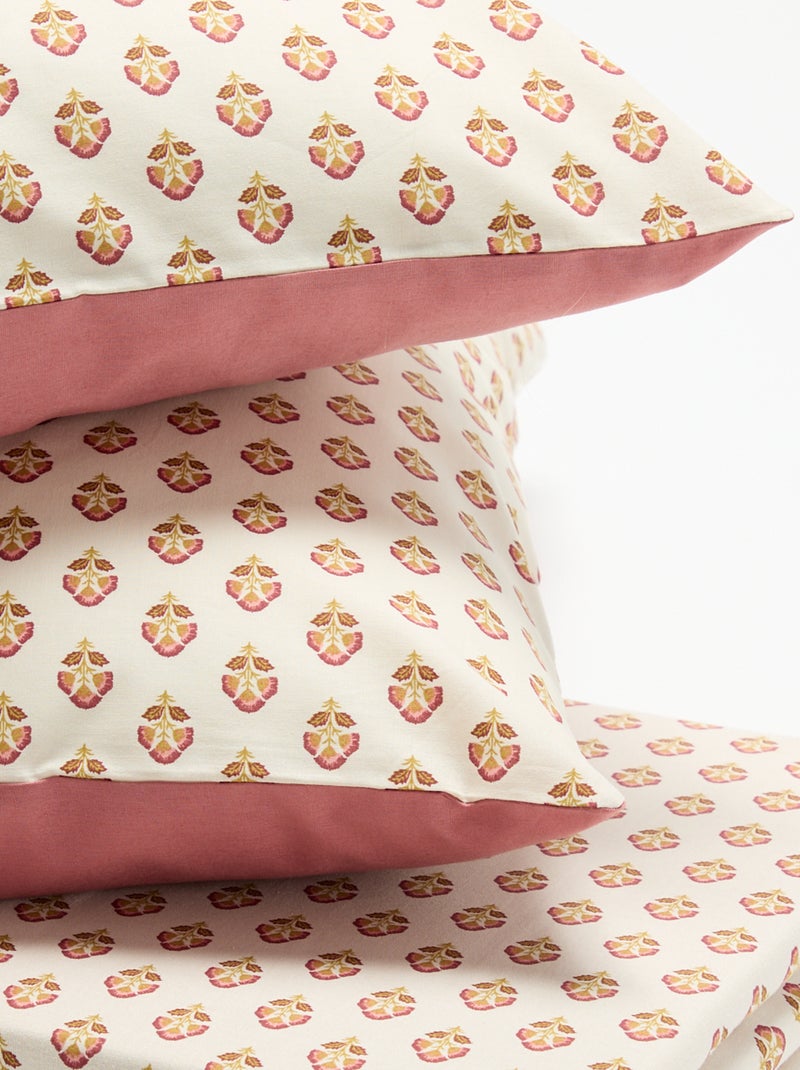 Conjunto de roupa de cama para 2 pessoas (240 x 220cm) - Kiabi Home Rosa - Kiabi