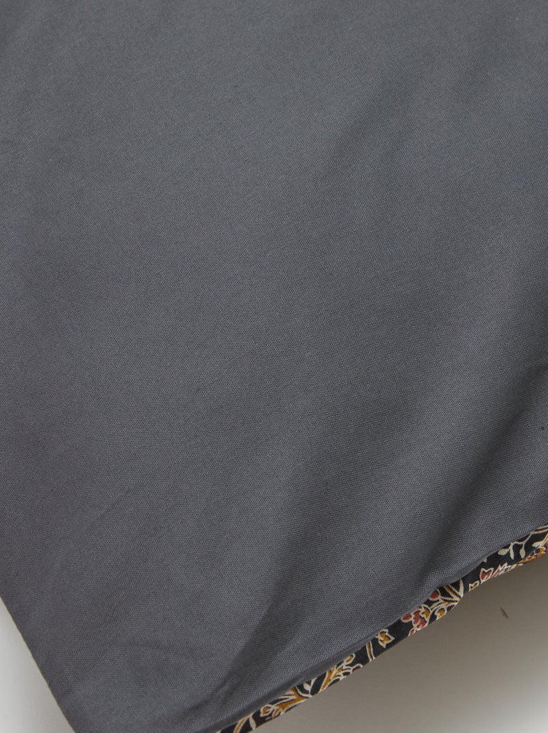 Conjunto de roupa de cama para 2 pessoas 240 x 220cm em algodão - Kiabi Home Preto - Kiabi