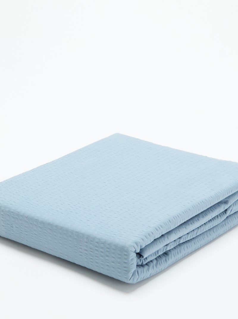 Conjunto de roupa de cama para 2 pessoas 240 x 220cm em seersucker Azul - Kiabi