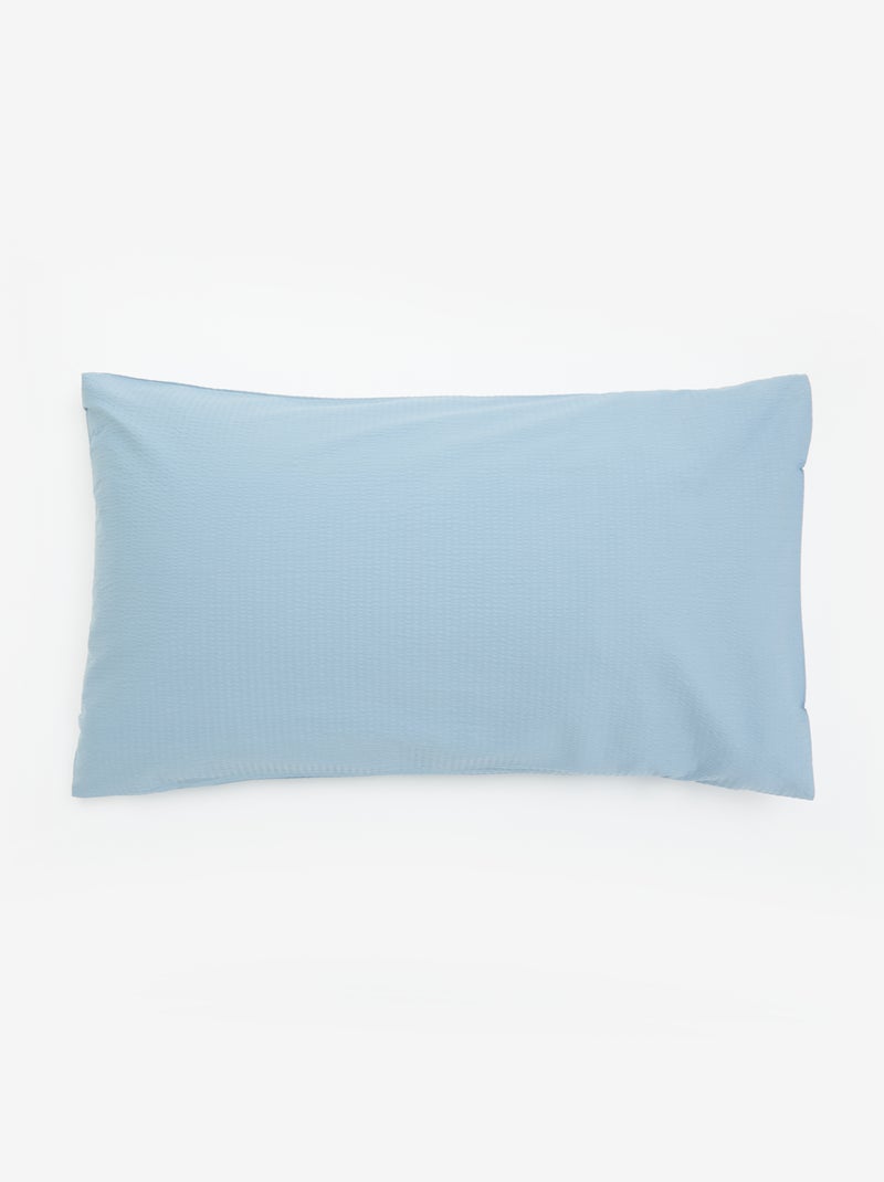 Conjunto de roupa de cama para 2 pessoas 240 x 220cm em seersucker Azul - Kiabi