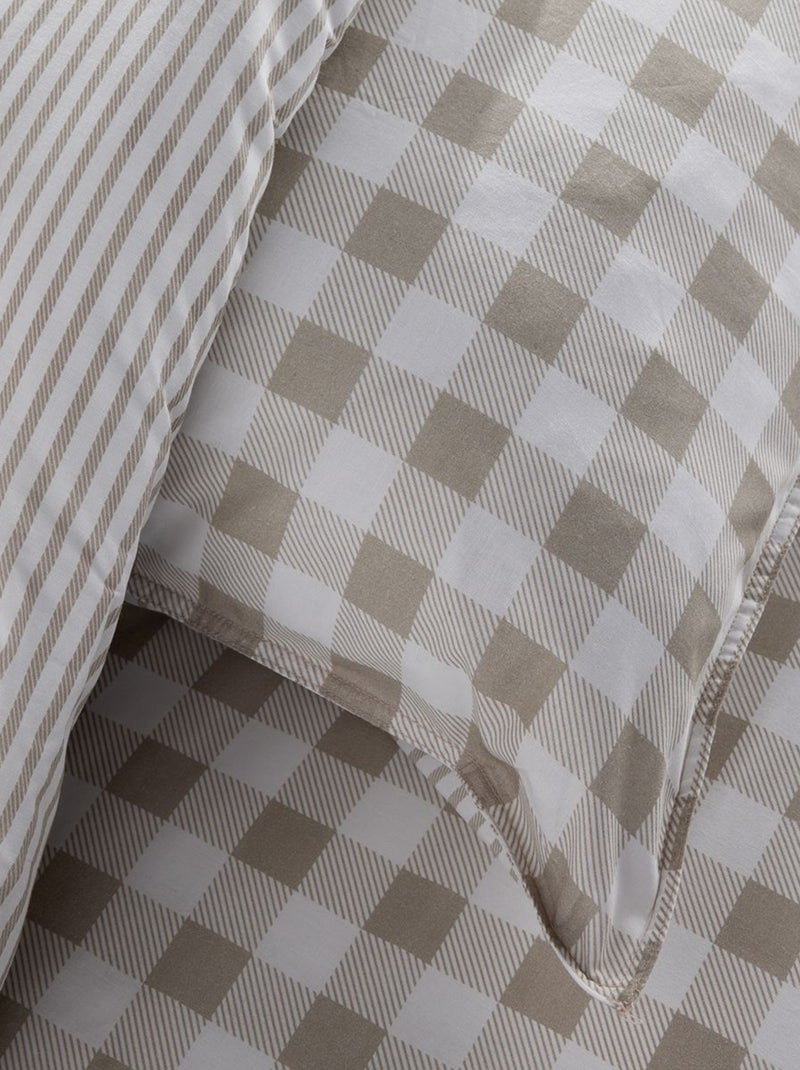 Conjunto de roupa de cama para 2 pessoas, 3 peças - 1 capa de edredão + 2 fronhas Bege - Kiabi