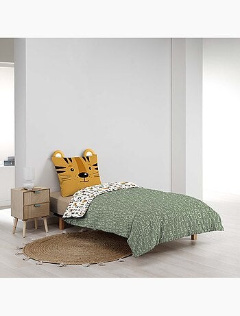 Conjunto de roupa de cama para criança em algodão reversível com motivos do alfabeto e de animais