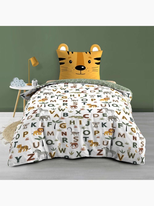 Conjunto de roupa de cama para criança em algodão reversível com motivos do alfabeto e de animais - Kiabi