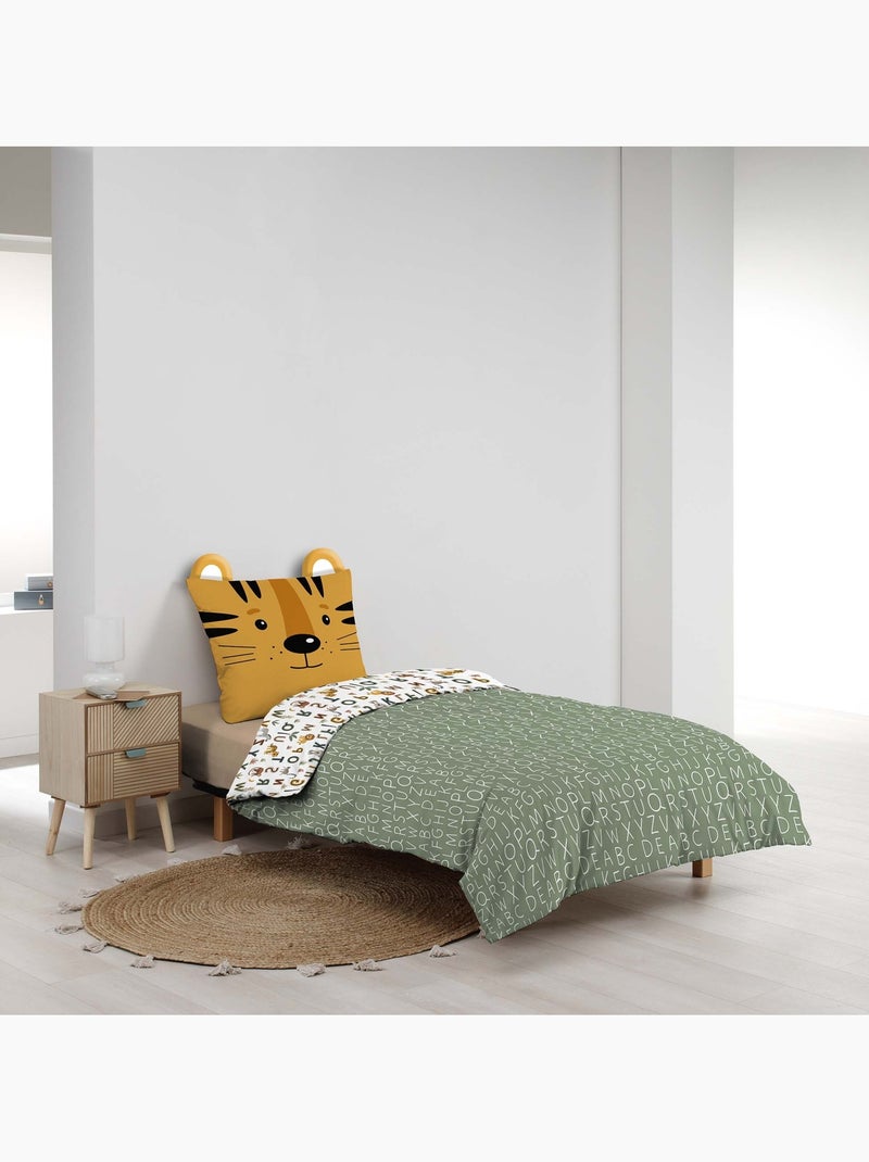 Conjunto de roupa de cama para criança em algodão reversível com motivos do alfabeto e de animais Amarelo - Kiabi