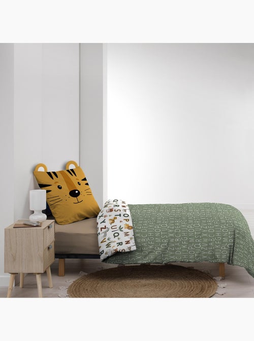 Conjunto de roupa de cama para criança em algodão reversível com motivos do alfabeto e de animais - Kiabi