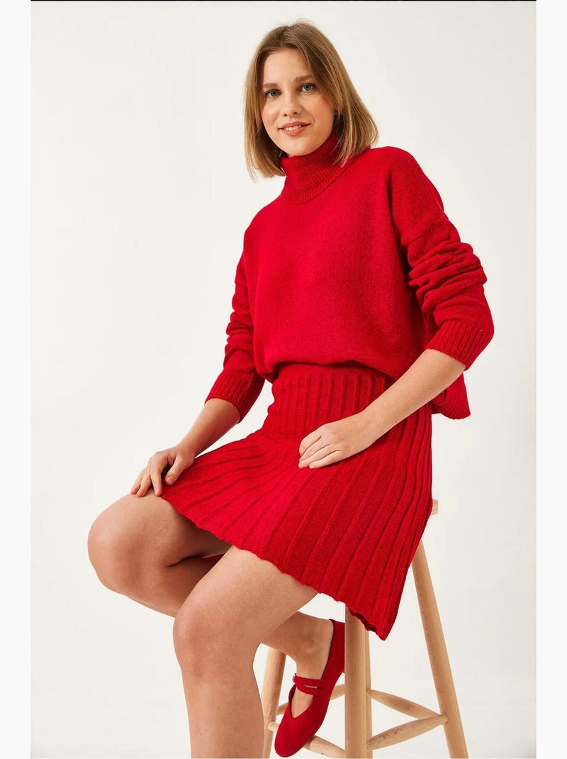 Conjunto de saia e blusa de malha lucci Vermelho - Kiabi