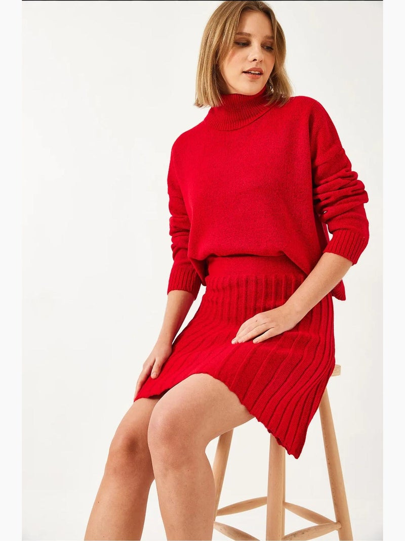 Conjunto de saia e blusa de malha lucci Vermelho - Kiabi