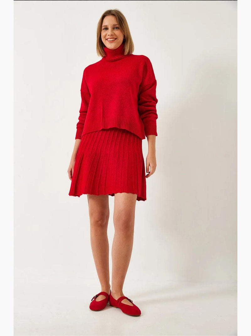 Conjunto de saia e blusa de malha lucci Vermelho - Kiabi
