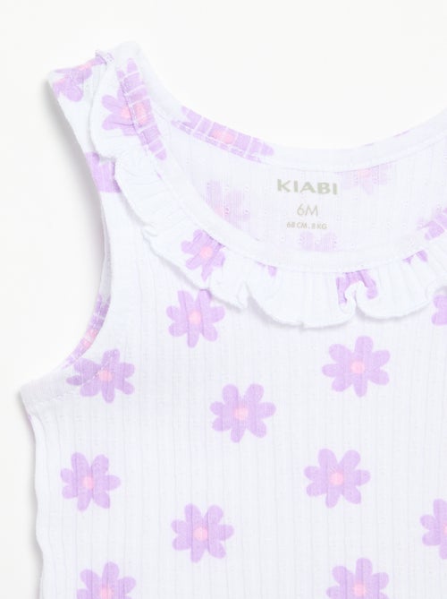 Conjunto de short e top sem mangas em malha pointelle - Kiabi