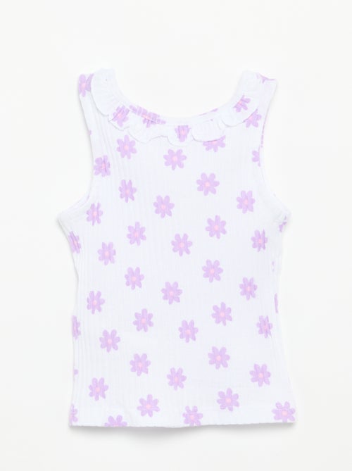 Conjunto de short e top sem mangas em malha pointelle - Kiabi