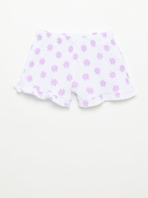 Conjunto de short e top sem mangas em malha pointelle - Kiabi