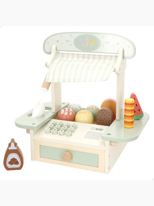 Conjunto de sorvete de madeira WOOMAX com 11 peças, 30x21x29 cm - Kiabi