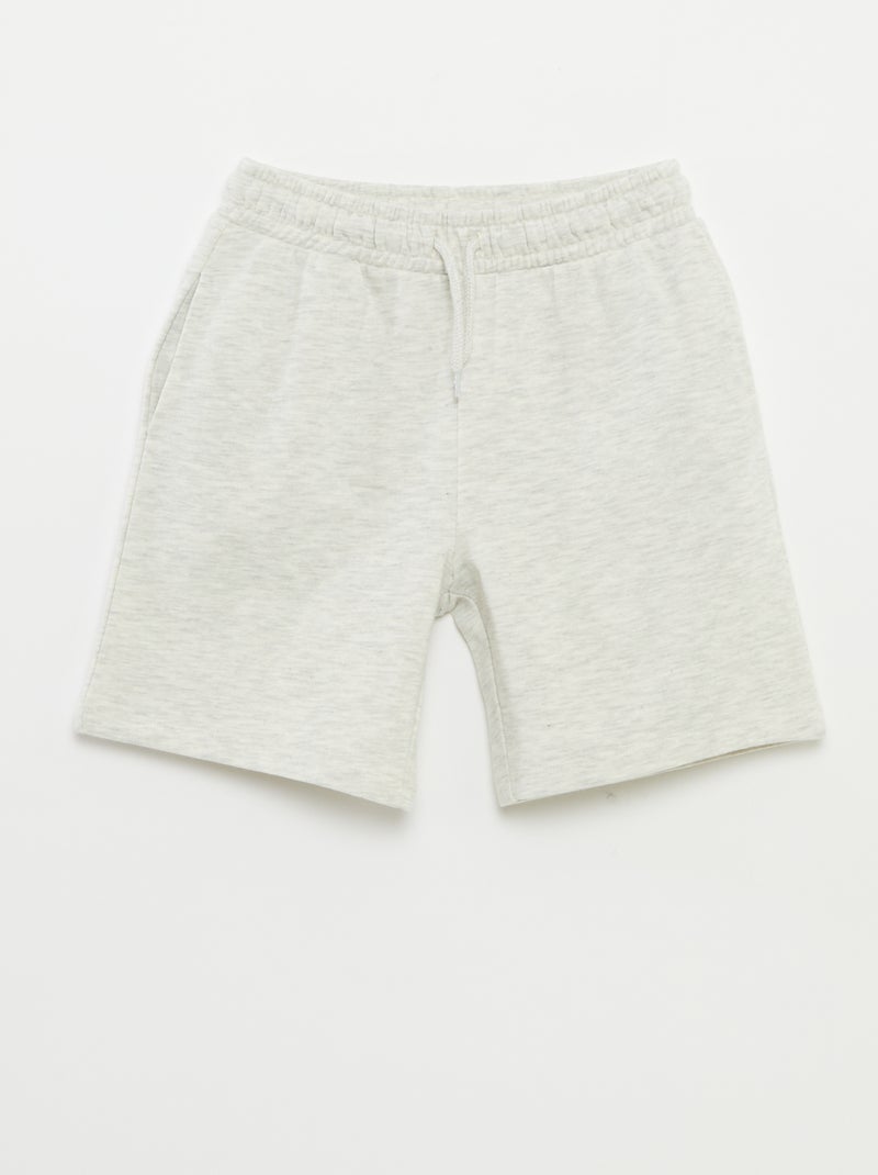 Conjunto de sweatshirt com capuz + calções em moletão leve - 2 peças Cinza - Kiabi