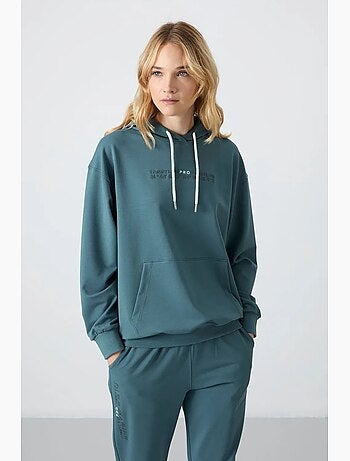 Conjunto de sweatshirt com capuz oversize e calças tommy