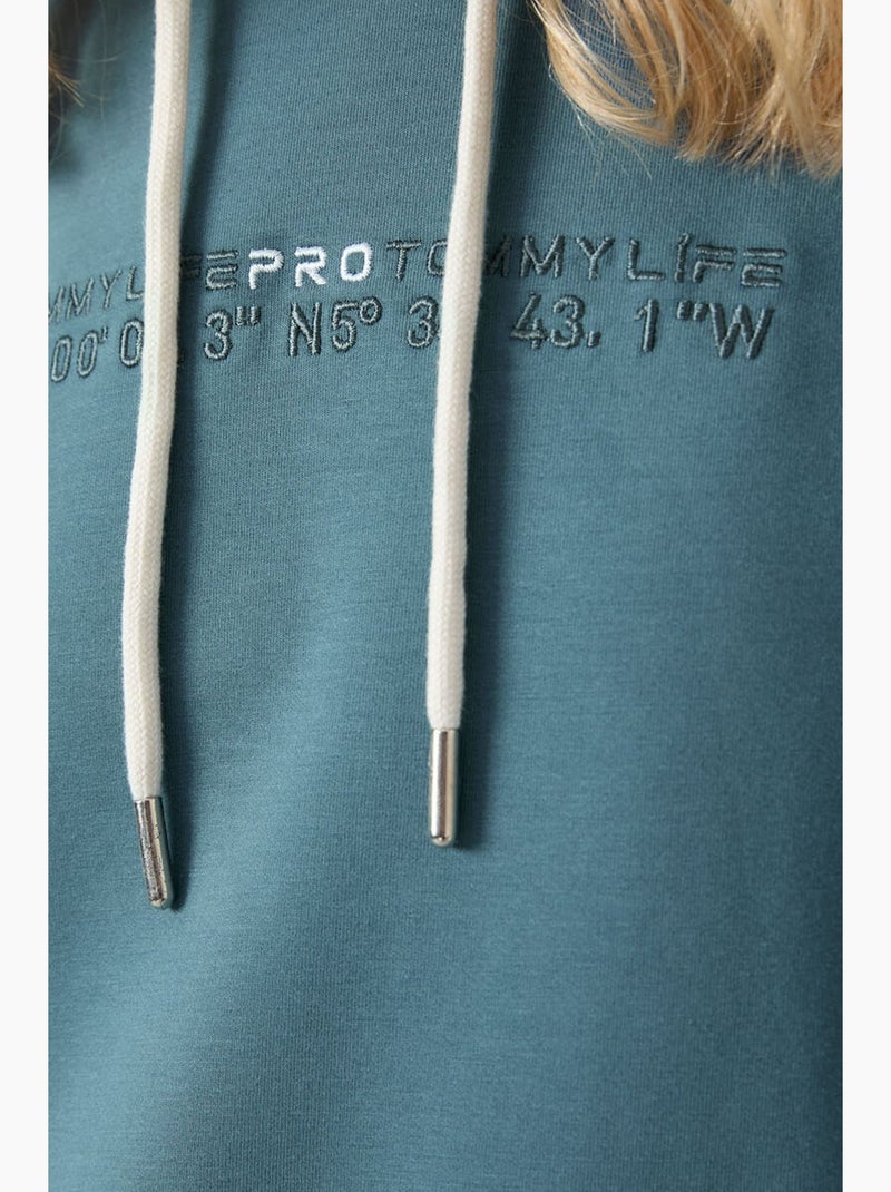Conjunto de sweatshirt com capuz oversize e calças tommy Azul-petróleo - Kiabi
