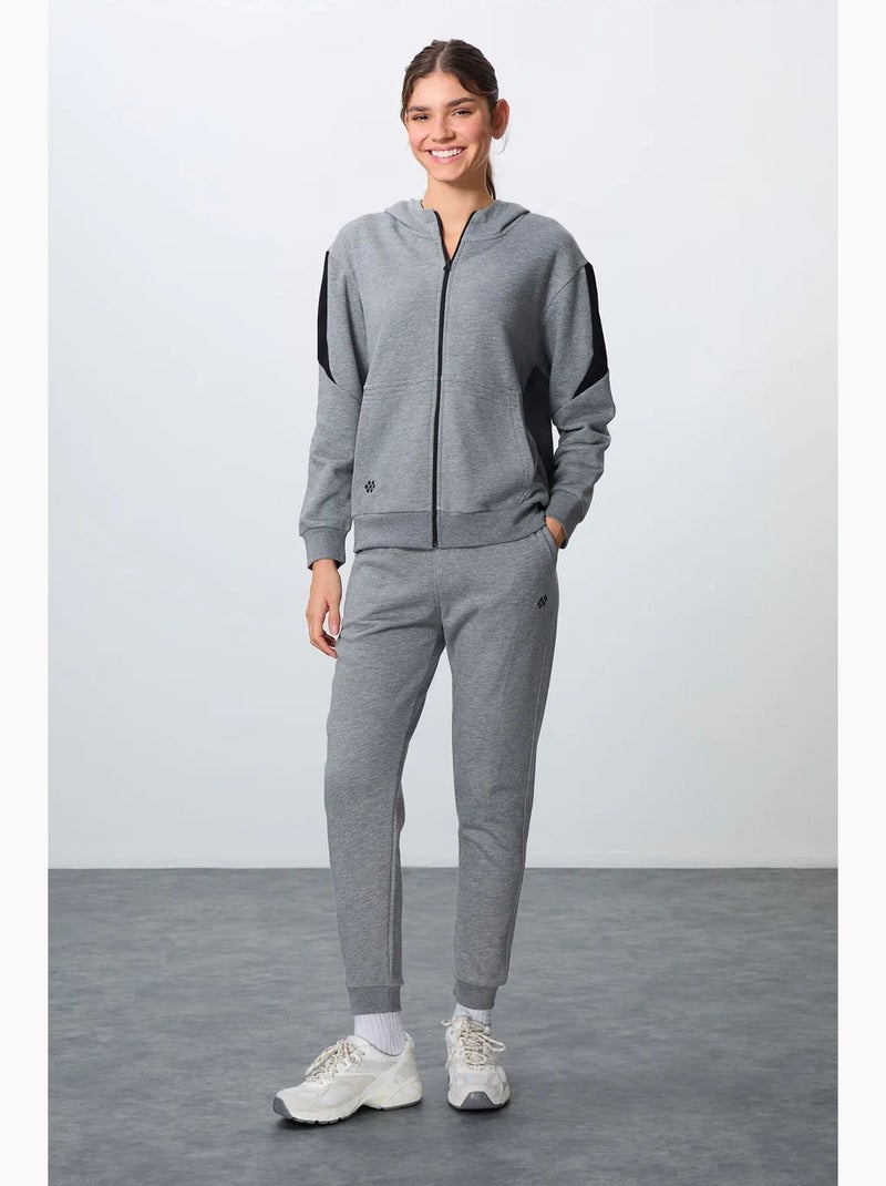 Conjunto de sweatshirt com capuz oversized com fecho de correr e calças tommy Cinza - Kiabi