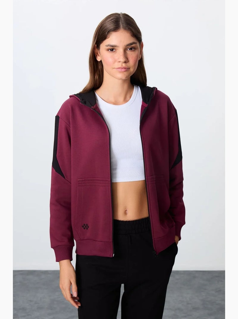 Conjunto de sweatshirt com capuz oversized com fecho de correr e calças tommy Vermelho granada - Kiabi