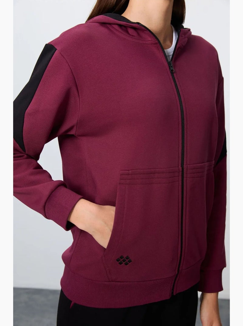 Conjunto de sweatshirt com capuz oversized com fecho de correr e calças tommy Vermelho granada - Kiabi