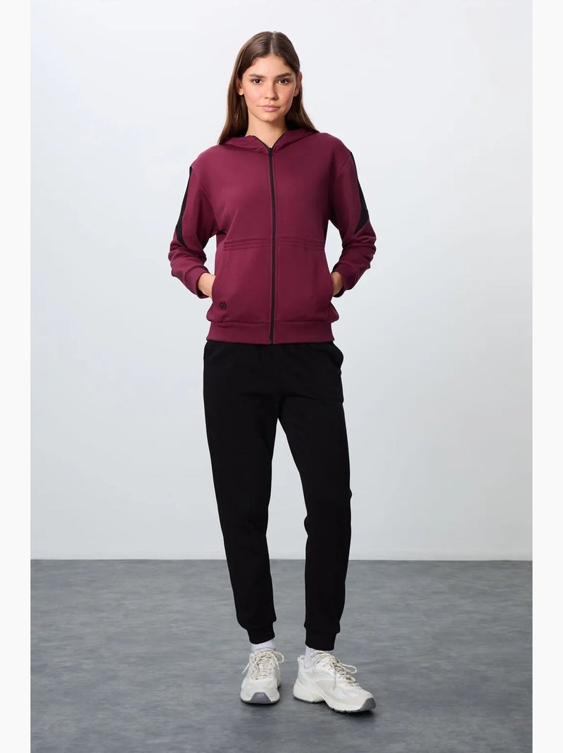 Conjunto de sweatshirt com capuz oversized com fecho de correr e calças tommy Vermelho granada - Kiabi