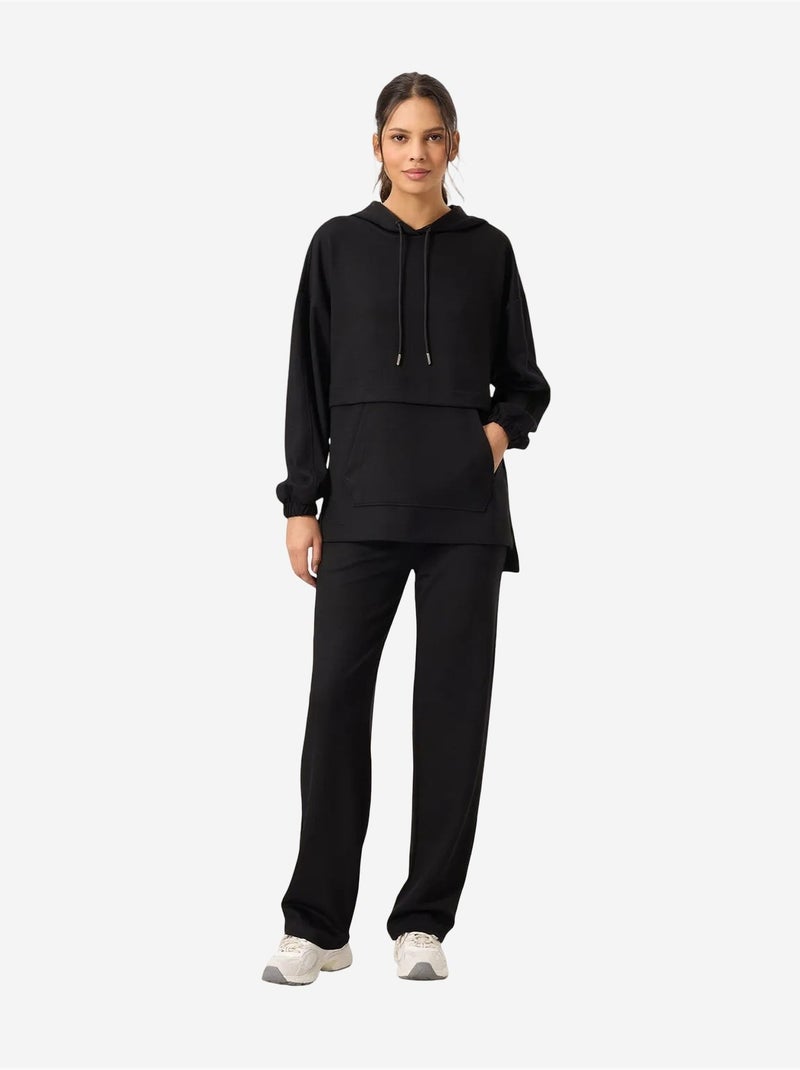 Conjunto de sweatshirt com capuz oversized e calças de perna larga tommy Preto - Kiabi