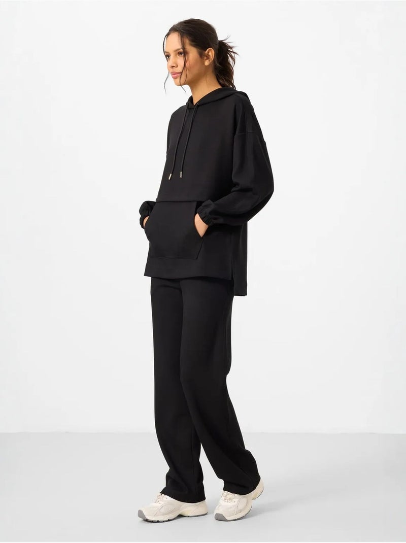 Conjunto de sweatshirt com capuz oversized e calças de perna larga tommy Preto - Kiabi