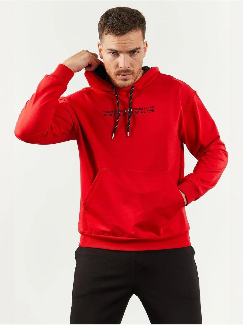Conjunto de sweatshirt com capuz oversized e calças tommy Vermelho - Kiabi