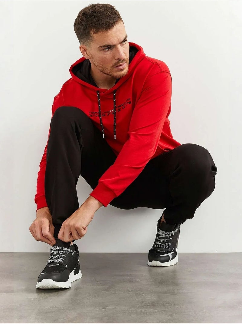 Conjunto de sweatshirt com capuz oversized e calças tommy Vermelho - Kiabi