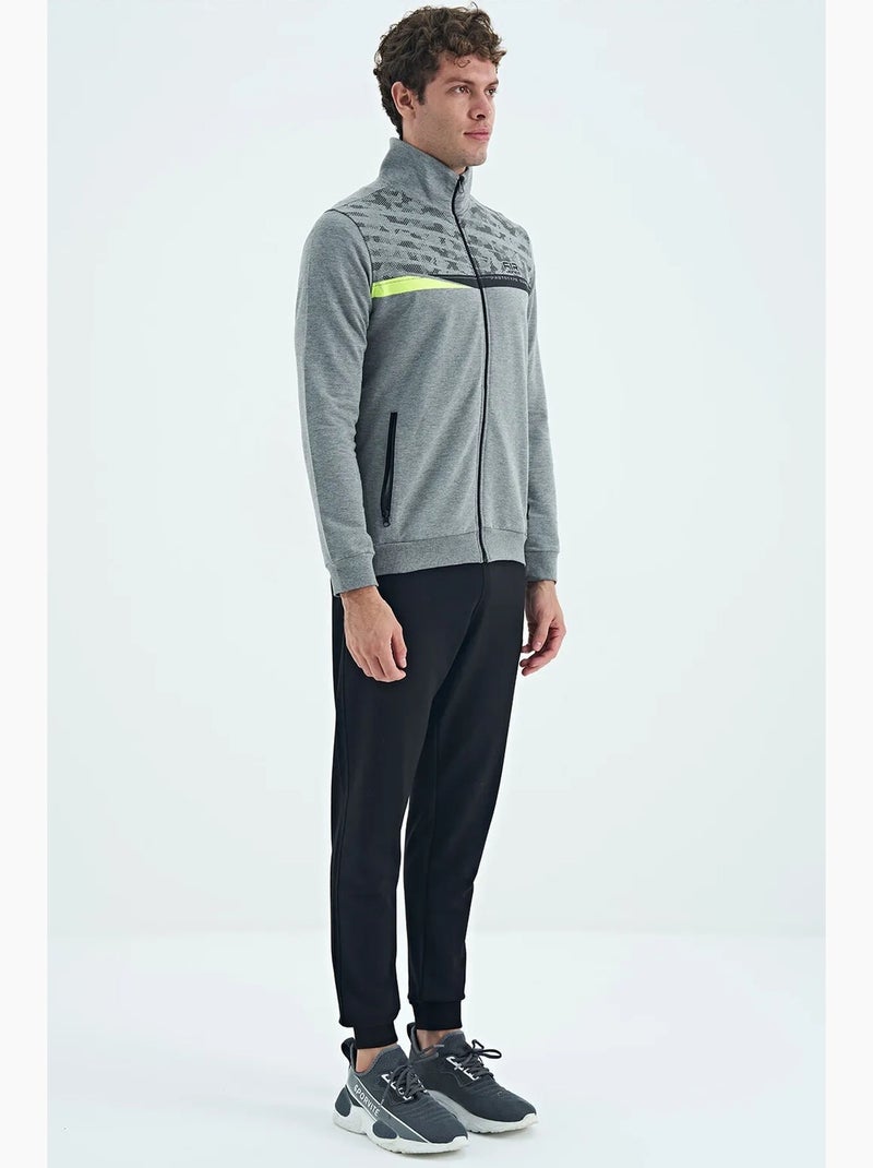 Conjunto de sweatshirt e calças com estampado e gola com fecho de correr tommy Cinza - Kiabi