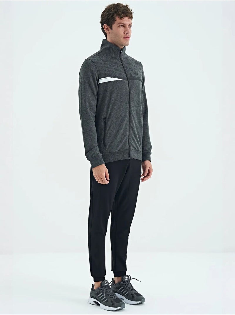Conjunto de sweatshirt e calças com estampado e gola com fecho de correr tommy Cinza-preto - Kiabi