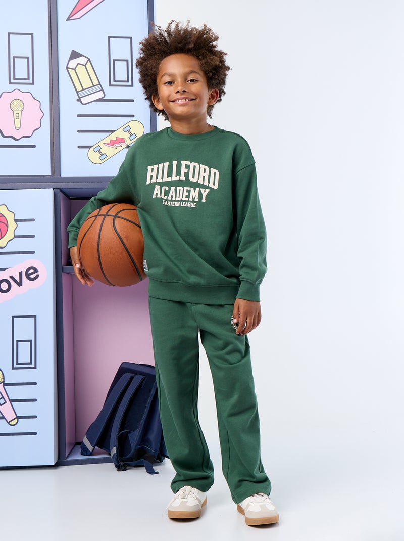 Conjunto de sweatshirt e calças de jogging - 2 peças Verde - Kiabi