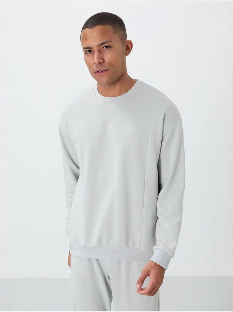 Conjunto de sweatshirt e calças em felpa de algodão e poliéster para homem tommy Cinza claro - Kiabi