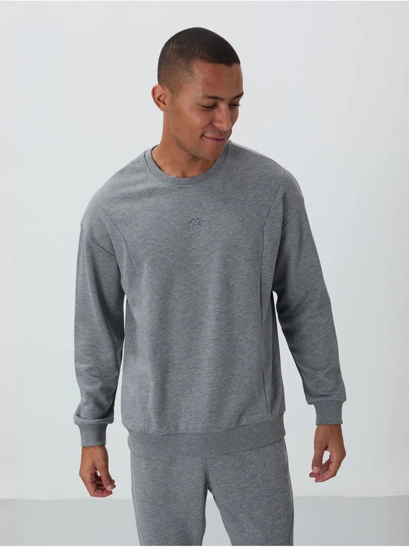 Conjunto de sweatshirt e calças em felpa de algodão e poliéster para homem tommy Cinza - Kiabi