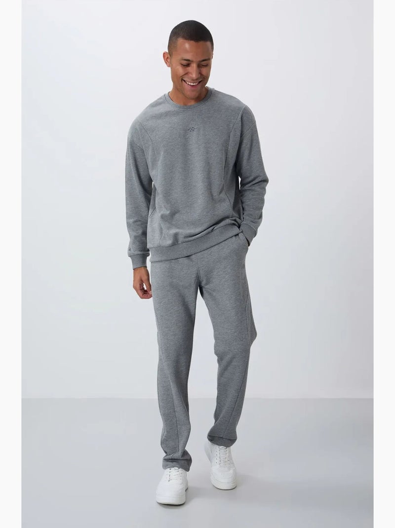 Conjunto de sweatshirt e calças em felpa de algodão e poliéster para homem tommy Cinza - Kiabi